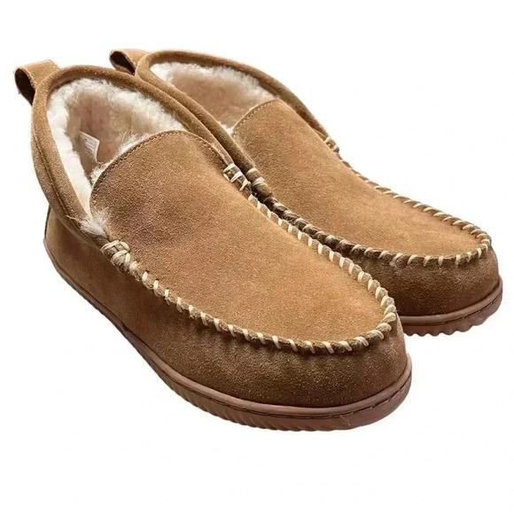 Fireside by Dearfoam Slippers Men 10 Brown Shearling Rockhampton Dorm Boots NEW - Picture 1 of 9